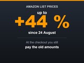 Gráfico en el que se indica que Amazon aumentó los precios de catálogo hasta un 44 %, mientras que los precios finales se mantuvieron sin cambios.