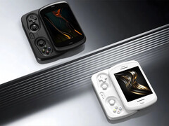 El Anbernic RG Slide utiliza una solución de carril de muelle para mover su pantalla de 4,7 pulgadas hacia delante y hacia atrás. (Fuente de la imagen: Anbernic)