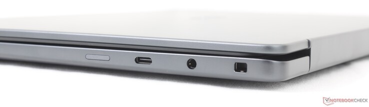 Correcto: Ranura para tarjeta SIM (opcional), USB-C 3.2 Gen. 2 (20 Gbos) con DisplayPort 1.4 + Power Delivery, conector de 3,5 mm para auriculares, cierre Noble Lock