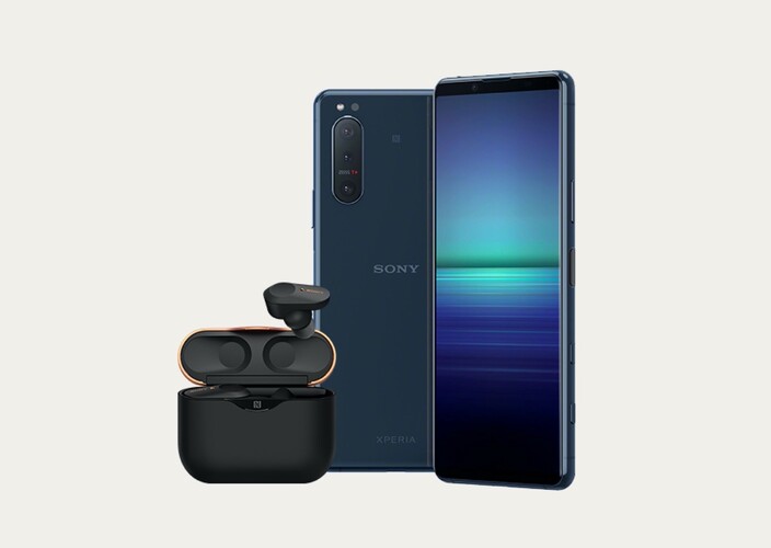 Los pre-pedidos de Xperia 5 II vienen con un par de auriculares WF-1000XM3 en varios países. (Fuente de la imagen: Sony)