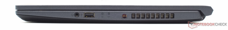 3.puerto de audio de 5 mm, USB 2.0 Tipo-A, conector de alimentación de barril