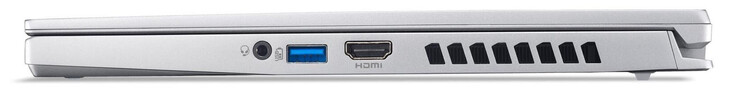 Lado derecho: Toma de audio, USB 3.2 Gen 2 (USB-A), HDMI 2.1