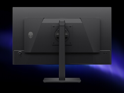 Se muestra la parte trasera del monitor OLED para juegos Alienware AW2726DM de 27 pulgadas