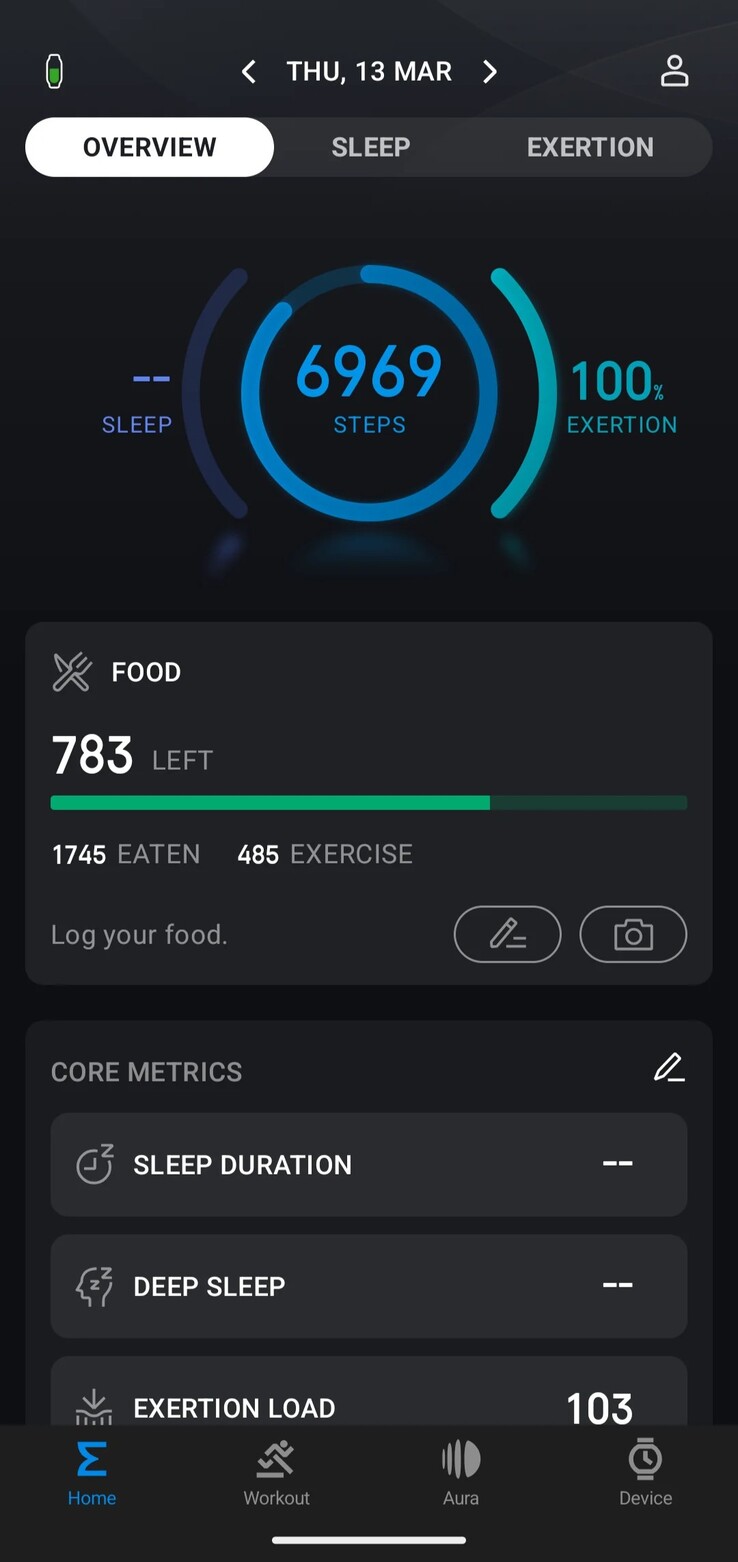 La función Food Log de la aplicación Zepp. (Fuente de la imagen: u/TakenByVultures vía Reddit)