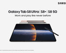 La serie Galaxy Tab S8. (Fuente: Samsung)