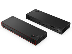 La nueva base Thunderbolt 5 de Lenovo parece ser relativamente compacta dados los puertos que contiene. (Fuente de la imagen: vía Evan Blass)