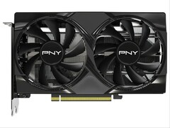 La PNY RTX 5060 Overclocked viene con un refrigerador de doble ventilador y un diseño totalmente negro. (Fuente de la imagen: Best Buy)