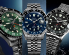 Los relojes Timex Deepwater Meridian 200 Automatic GMT en negro (TW2Y63900), azul (TW2Y64000) y verde (TW2Y64100).