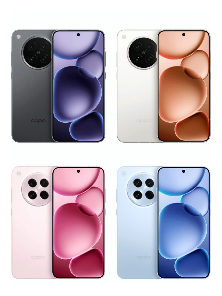 Se rumorea que el "Find X8s" vendrá en 4 colores diferentes. (Fuente: Digital Chat Station vía Weibo)