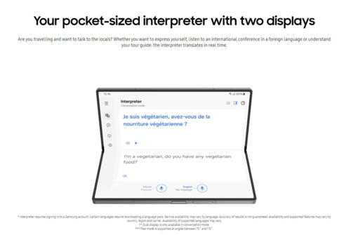 Galaxy Z Fold 6 intérprete (imagen vía Samsung)