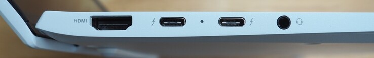 Izquierda: HDMI, 2x USB-C 4 gen 3x2 (Power Delivery, DisplayPort, Thunderbolt 4), 3,5 mm