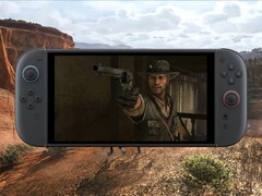 Actualización de Red Dead Redemption Switch 2 funcionando en la portátil (Fuente de la imagen: Rockstar Games, Nintendo con ediciones)