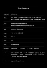 Especificaciones de la serie de ordenadores para juegos Neo X1
