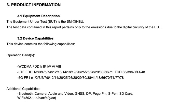 Documentos de la FCC sobre una próxima tableta de Samsung.