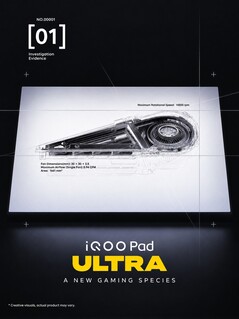 El ventilador de refrigeración integrado del iQOO Pad Ultra y sus especificaciones