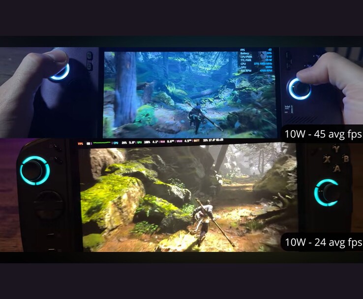 La MSI Claw 8 AI+ y la Lenovo Legion Go 2 ejecutan «Black Myth: Wukong» a 10 W, con 45 FPS y 24 FPS, respectivamente.