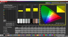 CalMAN ColorChecker (perfil: sRGB, espacio de color de destino: sRGB)