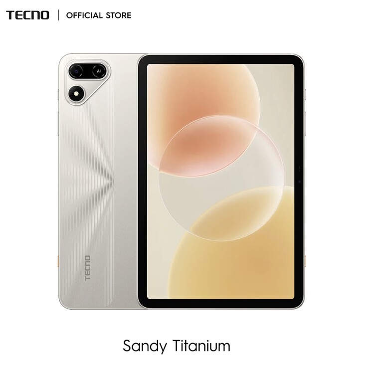 El Tecno Megapad SE 2 en color Sandy Titanium.