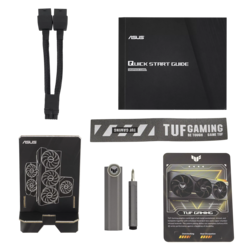 Asus TUF Gaming GeForce RTX 4070 Ti Super: Accesorios para la bandeja de entrada. (Fuente de la imagen: Asus)