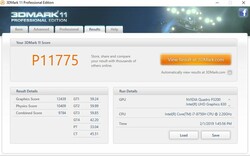 3DMark 11 resultados en la batería