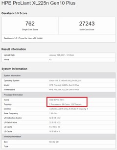 EPYC 7513. (Fuente de la imagen: Geekbench)