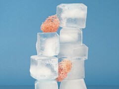 Una imagen que muestra dos columnas de cubitos de hielo apilados
