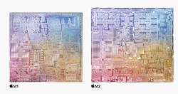 El M2 tiene un 25% más de transistores que el M1. (Fuente de la imagen: Apple)