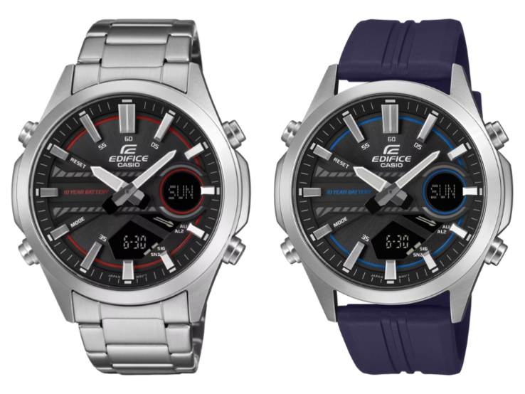 Los relojes Casio Edifice EFV-C120D-1A4 (izquierda) y EFV-C120P-1A2 (derecha). (Fuente de la imagen: Casio)