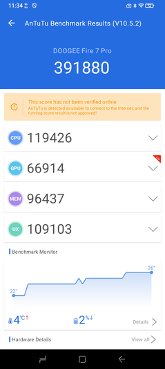 Prueba de rendimiento AnTuTu 10 (Fuente de la imagen: Captura de pantalla - Sergey Tarasov - Notebookcheck)