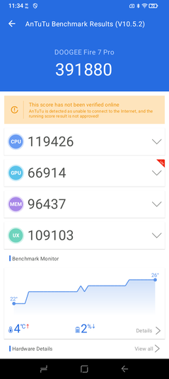 Prueba de rendimiento AnTuTu 10 (Fuente de la imagen: Captura de pantalla - Sergey Tarasov - Notebookcheck)