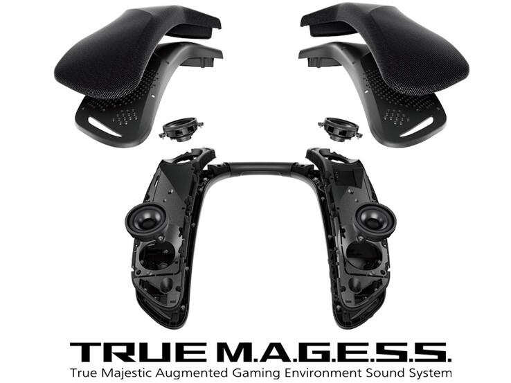 El altavoz de cuello SC-GNW10S-FF de Panasonic utiliza cuatro transductores de cono de 38 mm para producir sonido envolvente 4.0. (Fuente de la imagen: Panasonic)