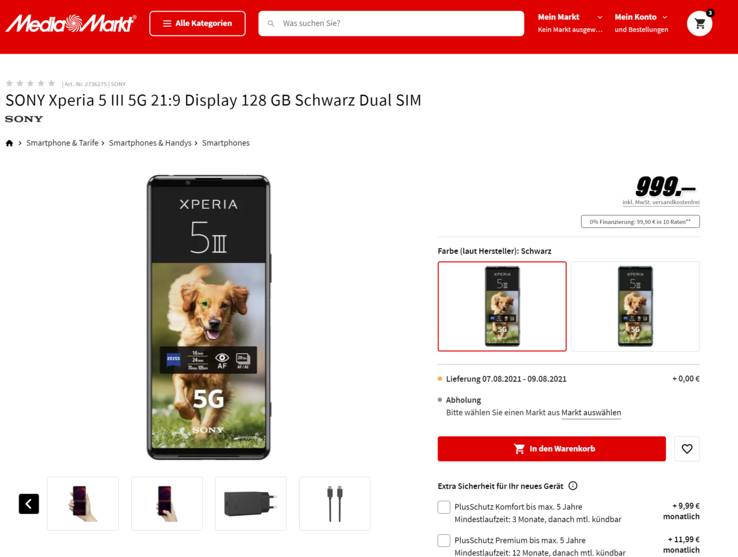 El Xperia 5 III comenzará a comercializarse junto con el Xperia 1 III a principios de agosto. (Fuente de la imagen: MediaMarkt)