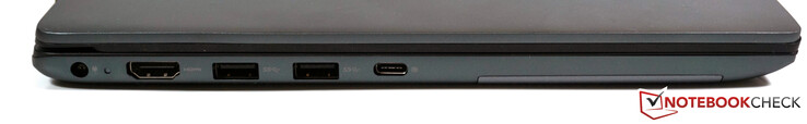 Izquierda: Alimentación, HDMI 1.4b, 2x USB-A 3.1 Gen.1, USB-C 3.1 Gen 1 (DisplayPort, cargando)