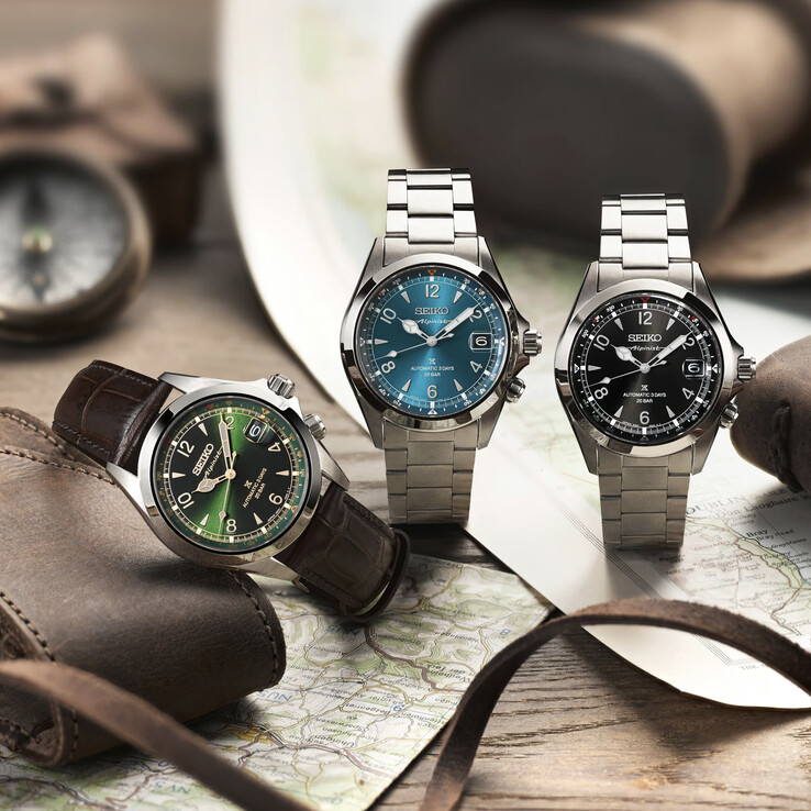 De izquierda a derecha, los Seiko Prospex Alpinist SPB507, SPB503 y SPB505. (Fuente de la imagen: Seiko)