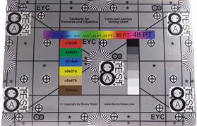 Fotografía de nuestro test chart.