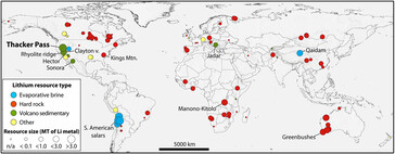 El mapa mundial de yacimientos de litio muestra la importancia del descubrimiento de Thacker Pass