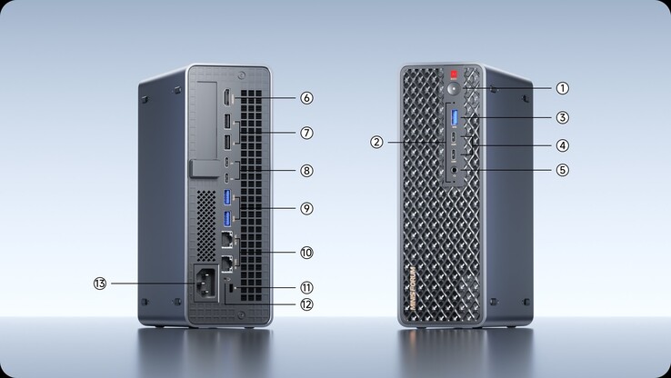 El mini PC cuenta con un buen número de puertos, entre los que se incluyen un total de cuatro puertos USB 4. 