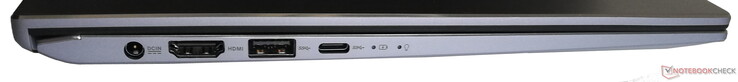 Lado izquierdo: Fuente de alimentación, HDMI, 1x USB 3.1 Gen 1 Tipo-A, 1x USB 3.1 Gen 1 Tipo-C