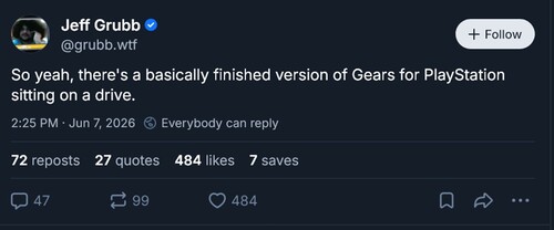 Post de Jeff Grubb sobre Gears of War: E-Day PS5 build
