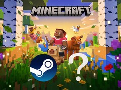 Banner de Minecraft mostrado con el logotipo de Steam