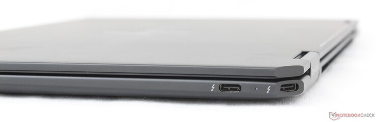 Derecha: 2x USB-C (40 Gbps) con Thunderbolt 4 + Power Delivery + DisplayPort 2.1