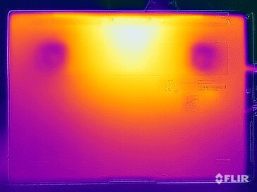 Temperaturas de la superficie de la prueba de tensión (abajo)