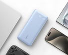 Power Bank de Anker (20K, 87W, cable USB-C integrado) en azul brumoso