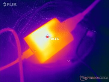 El adaptador de CA puede alcanzar más de 39 C cuando se ejecutan cargas exigentes durante períodos prolongados