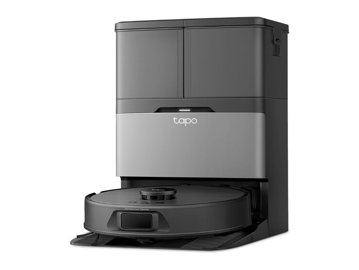 El robot aspirador y mopa TP-Link Tapo RV50 Pro Omni en su estación de acoplamiento. (Fuente de la imagen: TP-Link)
