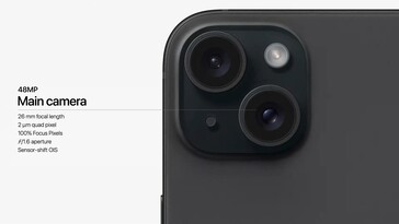 Apple ha actualizado las especificaciones de la cámara principal del iPhone 15 y 15 Plus. (Fuente de la imagen: Apple)