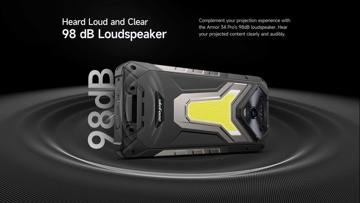 El Armor 34 Pro cuenta con un potente altavoz y una linterna LED (Fuente de la imagen: Ulefone)