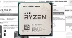 El AMD Ryzen 9 5950X ha sido objeto de un despiadado aumento de precios por parte de algunos minoristas. (Fuente de la imagen: AMD/varios - editado)