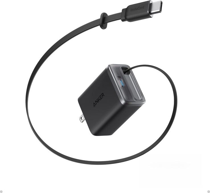 El cargador Anker Nano (35W, cable USB-C retráctil incorporado). (Fuente de la imagen: Anker)