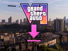 Banner sobre el tamaño del archivo de GTA 6 con un icono de descarga visible